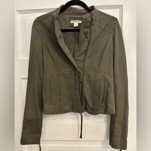 Peyton Jensen Olive Green Moto Jacket
